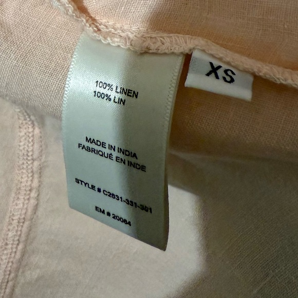 Anthropologie for Cloth & Stone soft peach linen button down shirt - Picture 8 of 10
